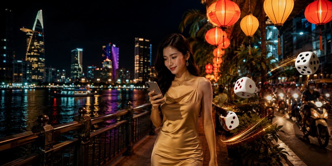 Người chơi xổ số tại chợ đêm TP Hồ Chí Minh dùng điện thoại tra cứu kết quả nhanh